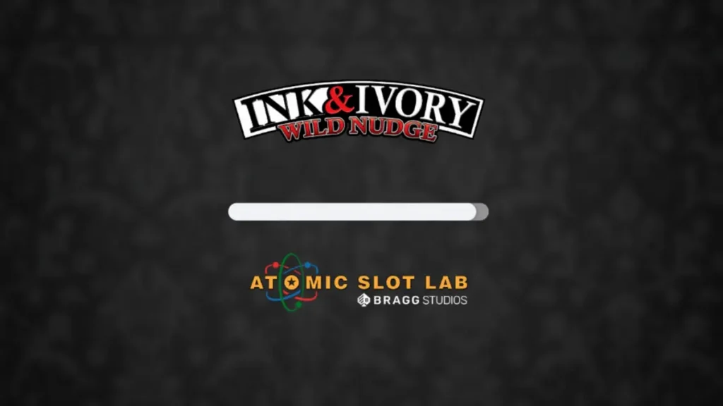 Tampilan visual slot Ink & Ivory dengan desain minimalis hitam putih