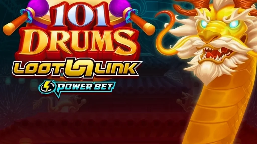 Tampilan visual slot 101 Drums dengan tema perkusi yang dinamis